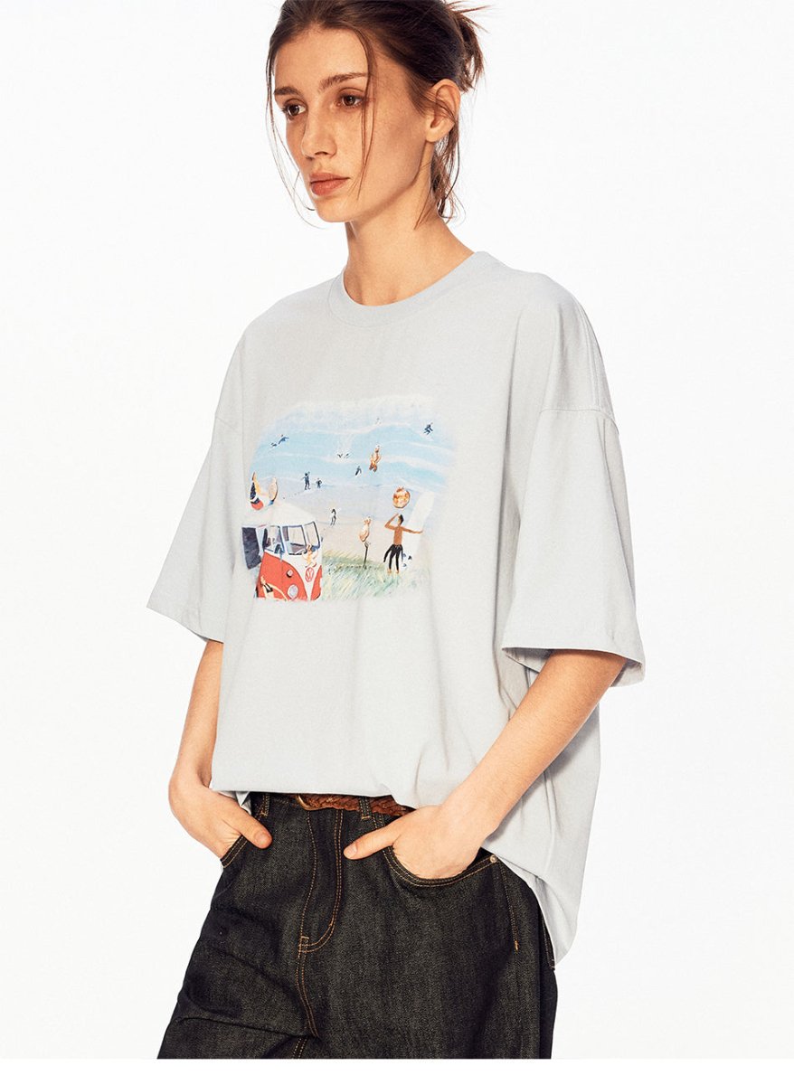 MADWITCH VINTAGE BUS PRINT TEE 991295 - MadWitch Store