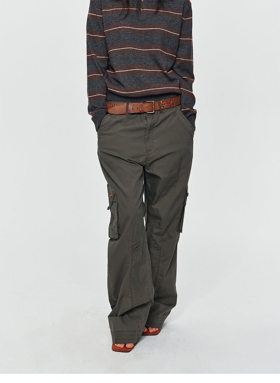 MADWITCH PANELED MULTI-POCKET CARGO PANTS #CK61019