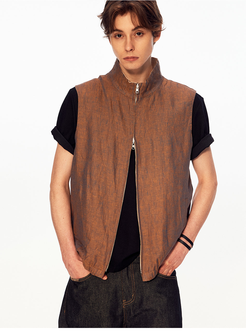 MADWITCH REVERSIBLE LINEN VEST #56601