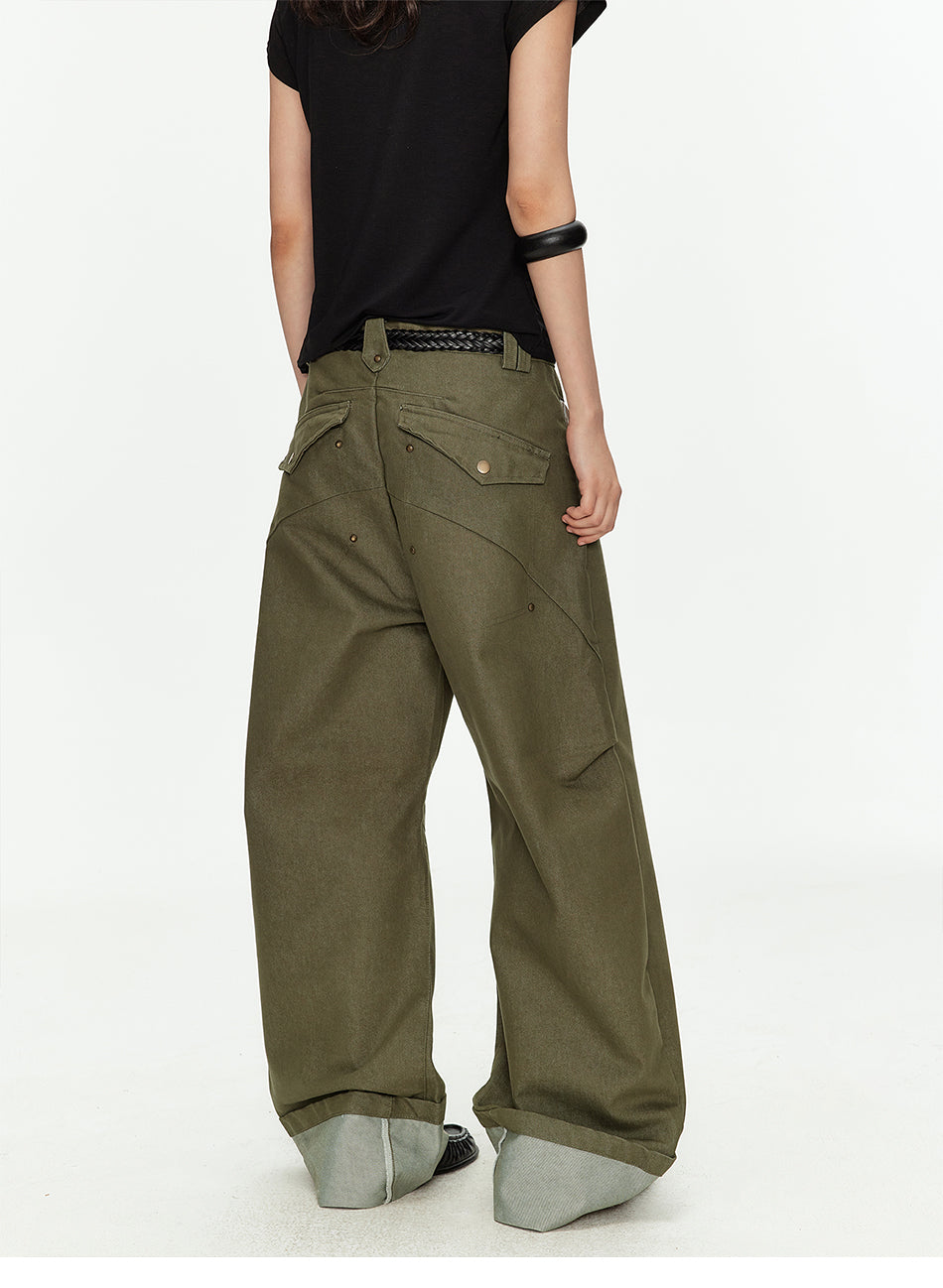 MADWITCH PLAID CARGO BAGGY PANTS #CK61007