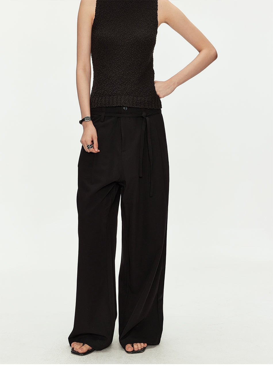 MADWITCH BELTED PLEATED WIDE TROUSERS #Z7611