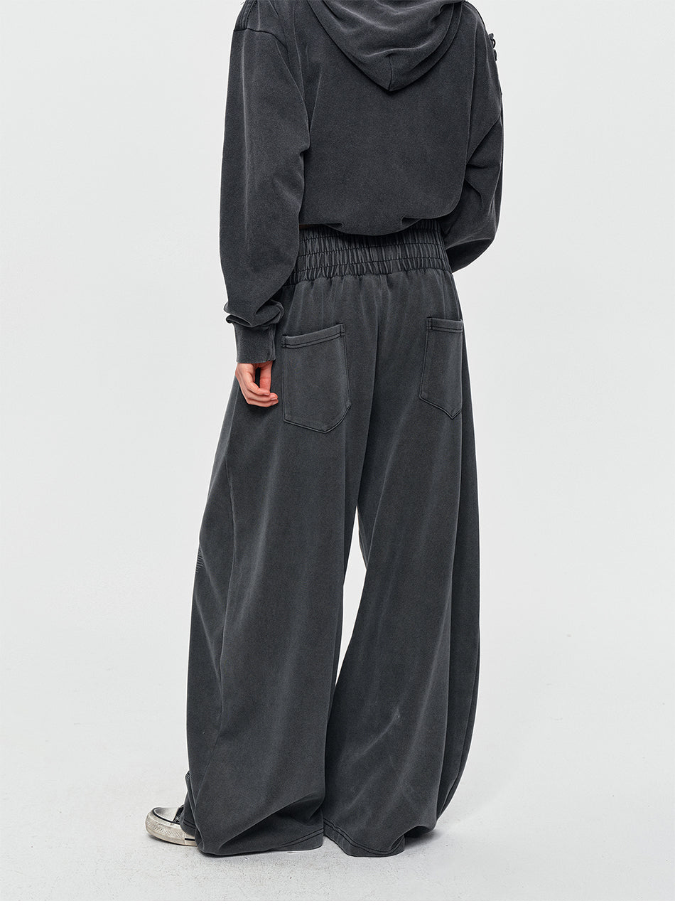 MADWITCH CRACKED-PRINT WASHED SWEATPANTS #H6797