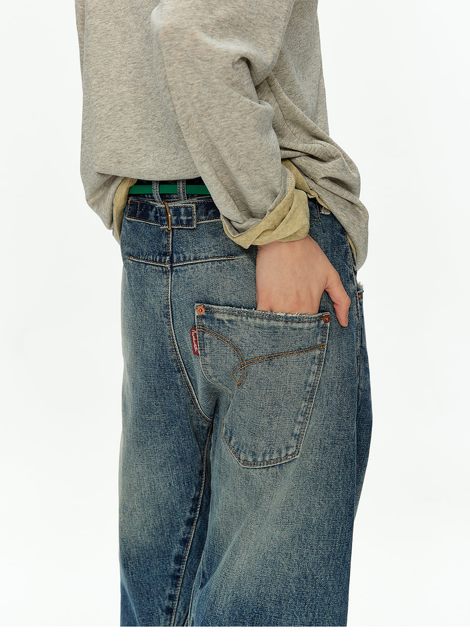 MADWITCH DISTRESSED PARIS BUCKLE JEANS #MC2606
