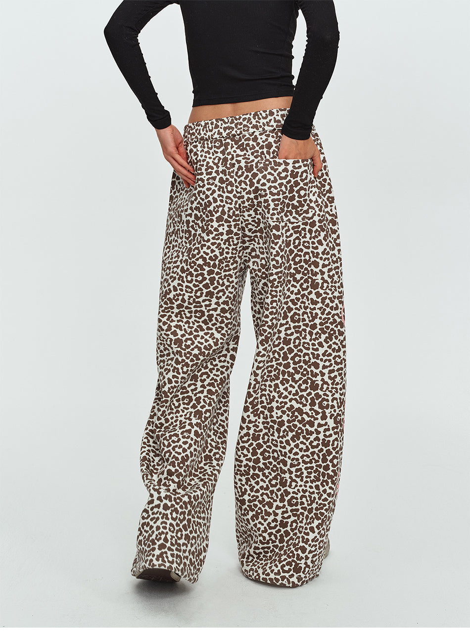 MADWITCH GRAPHIC-PRINT LEOPARD WIDE-LEG LOUNGE PANTS #C1070