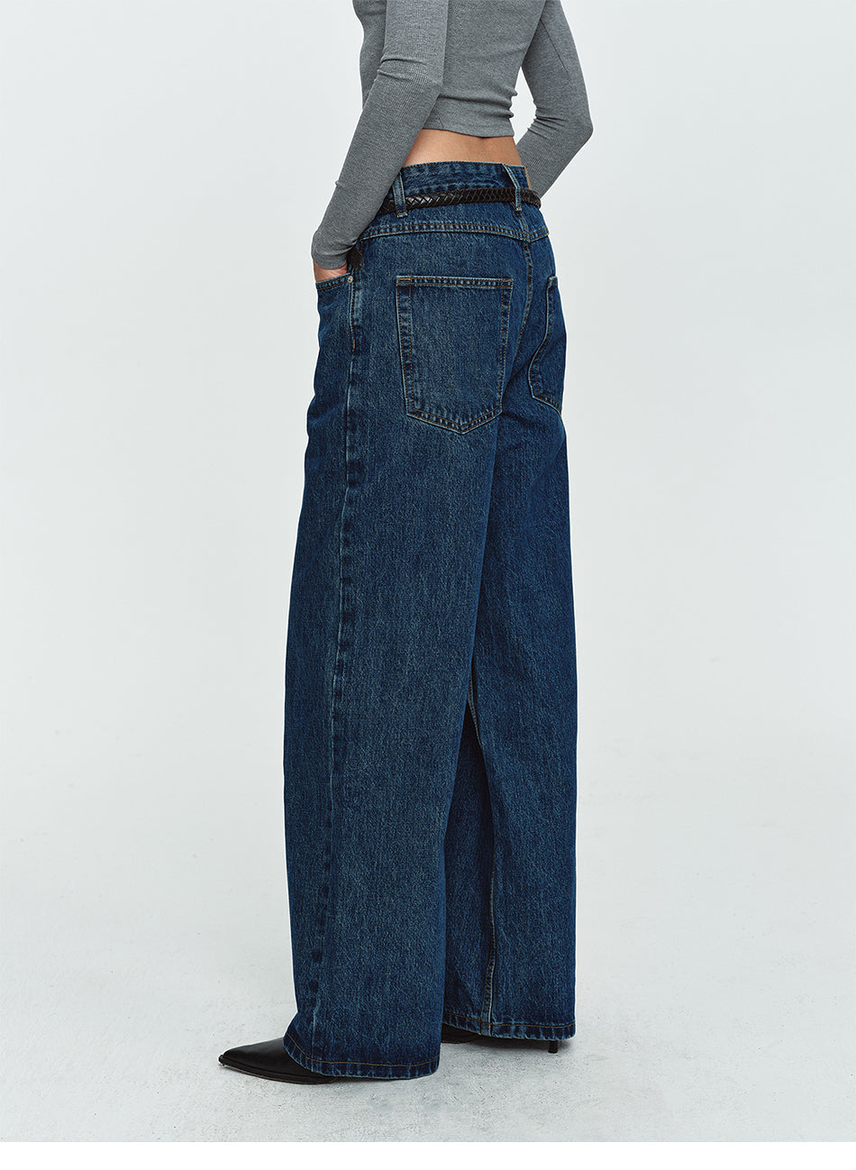 MADWITCH CLASSIC WASHED RELAXED WIDE-LEG JEANS #G60075