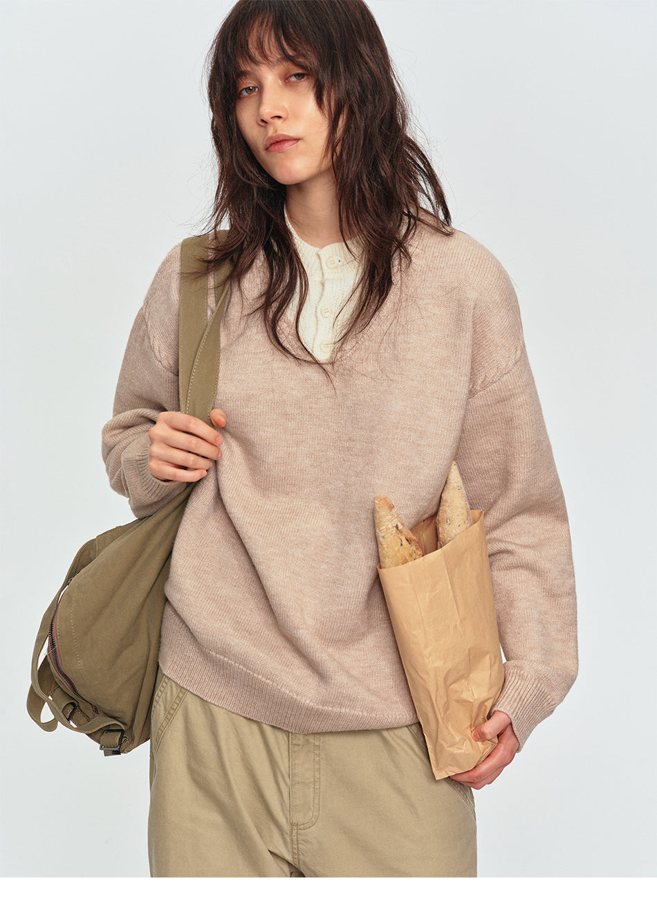 MADWITCH LAYERED HENLEY KNIT SWEATER #AW26832