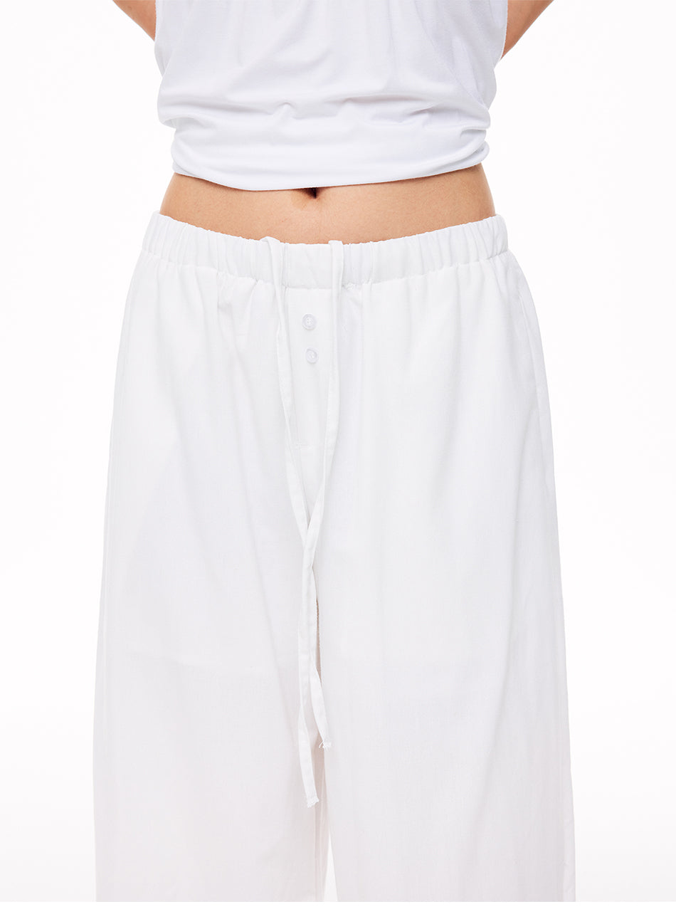 MADWITCH LAID-BACK LINEN-BLEND WIDE-LEG PANTS #CN61079