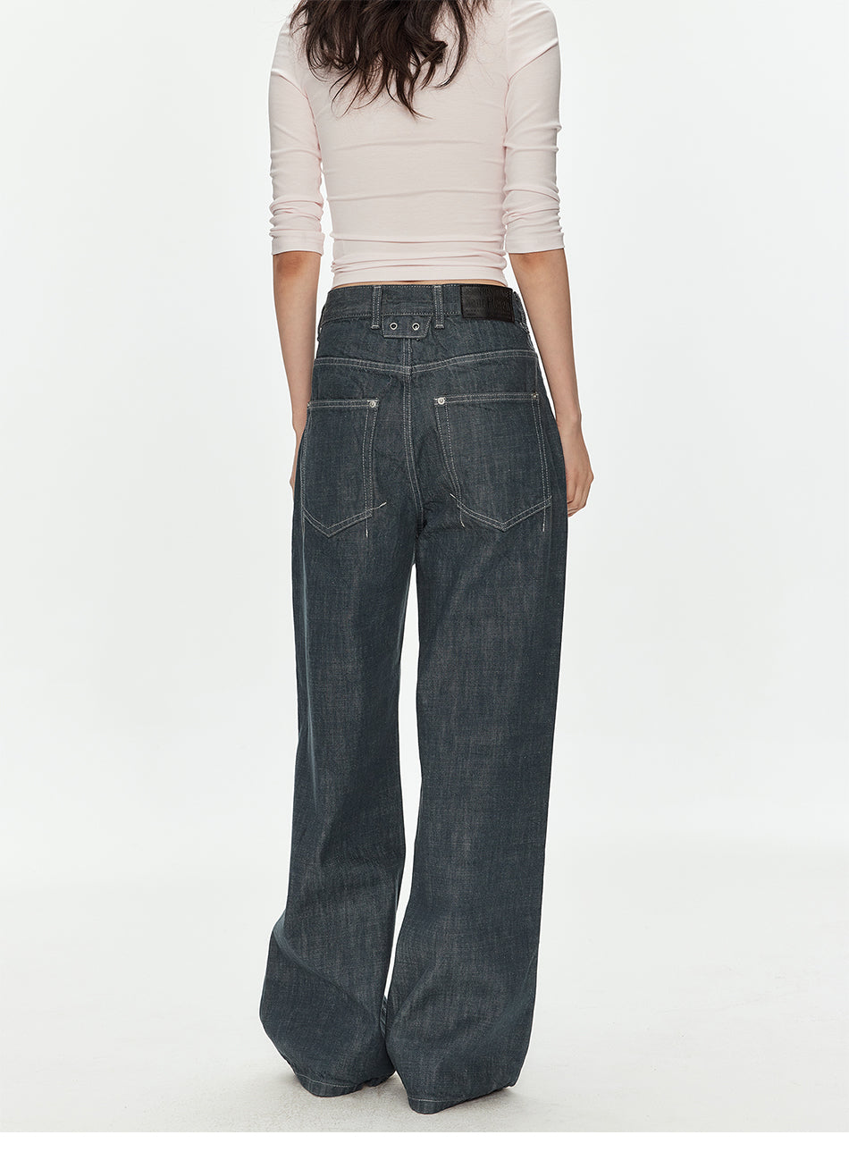 MADWITCH BUTTON FRONT VINTAGE WIDE JEANS #GPC9817