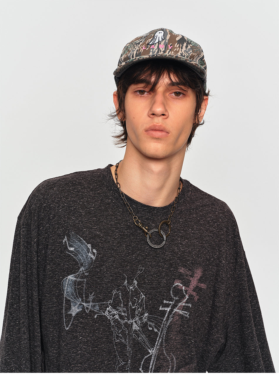 MADWITCH VIOLIN GRAPHIC LONG TEE #2605TX7036
