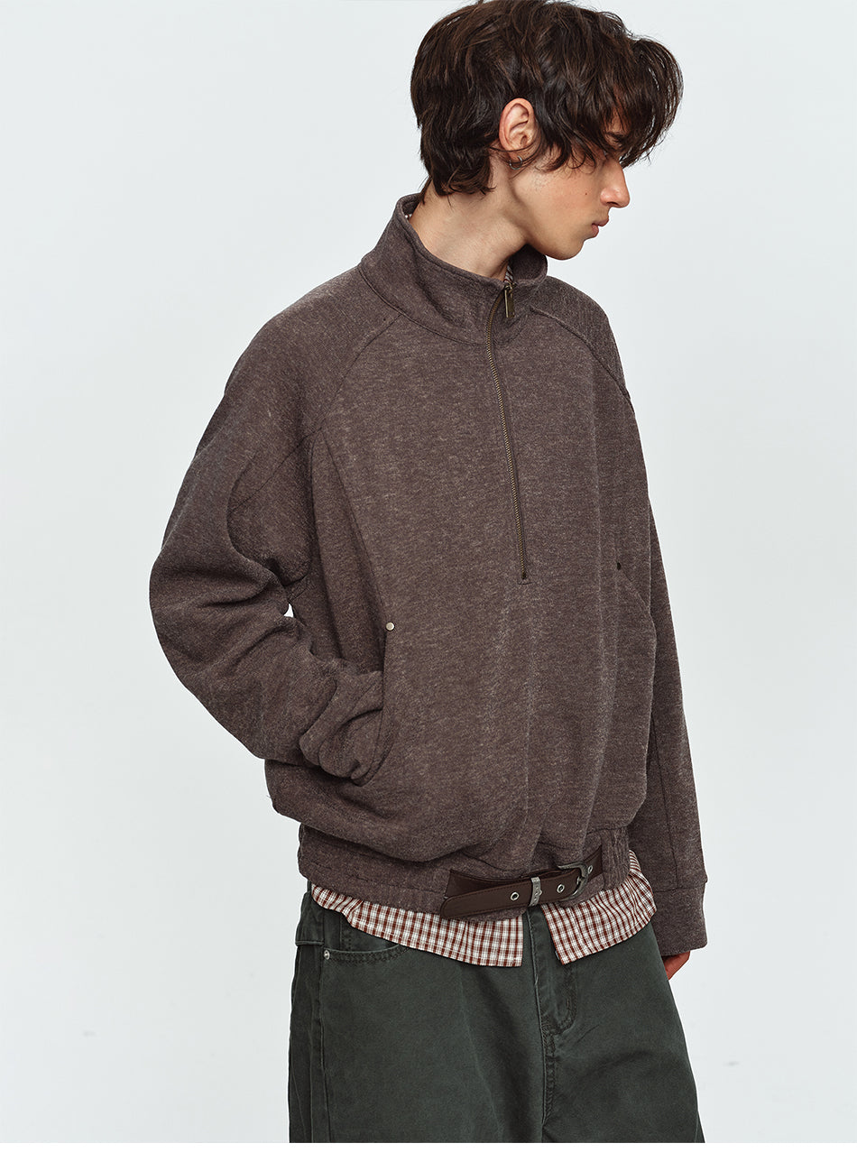 MADWITCH TEXTURED HALF-ZIP RAGLAN PULLOVER SWEATSHIRT #991561