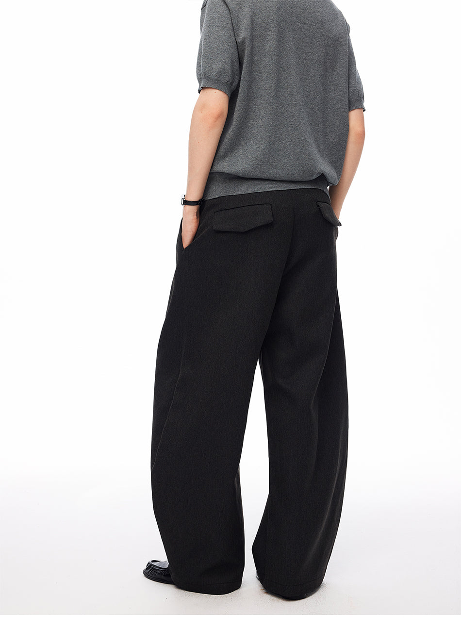 MADWITCH VINTAGE DOUBLE-PLEATED WIDE-LEG TROUSERS #CK61011