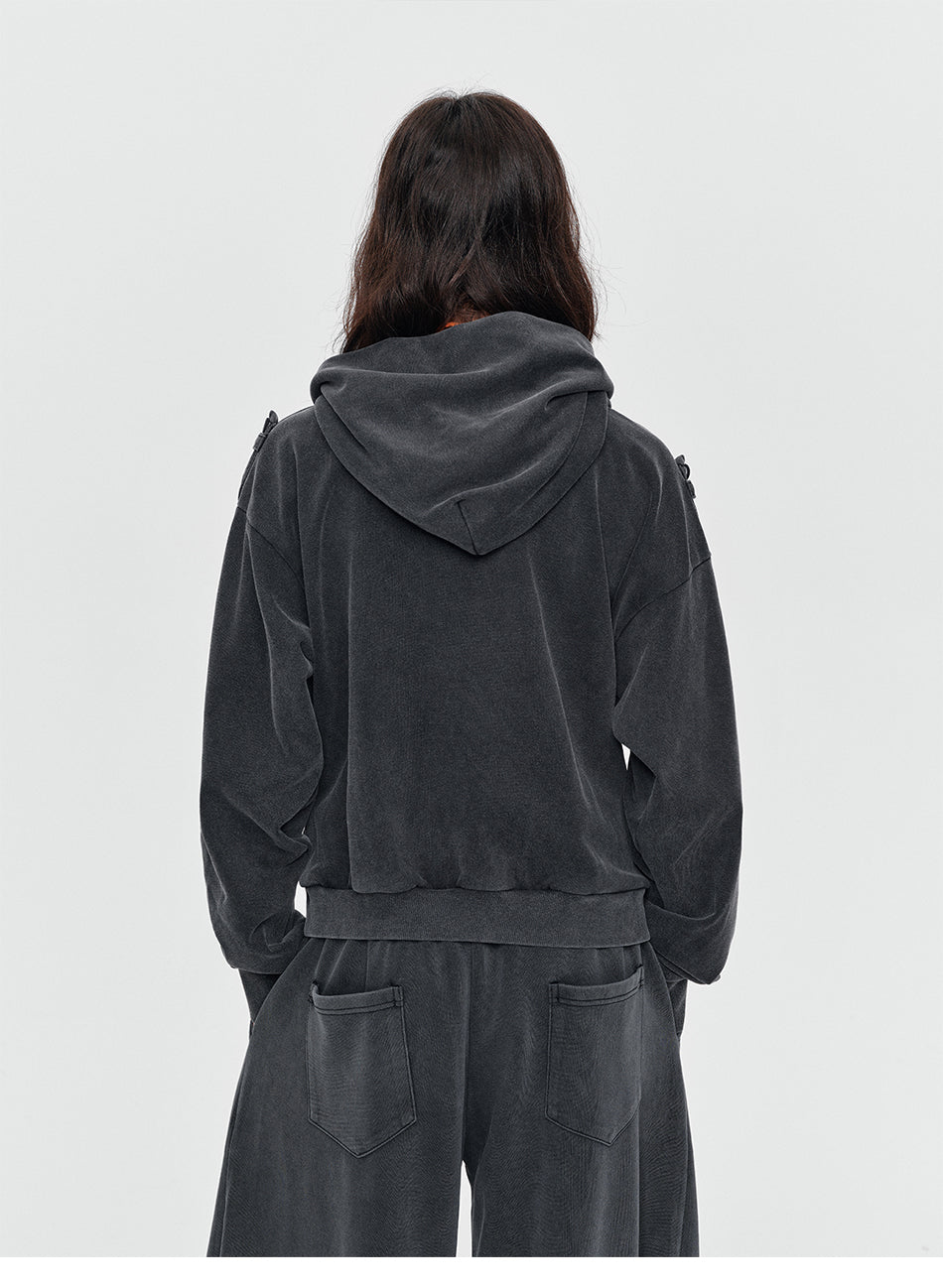MADWITCH WASHED NAPOLEON ZIP HOODIE #L2026531