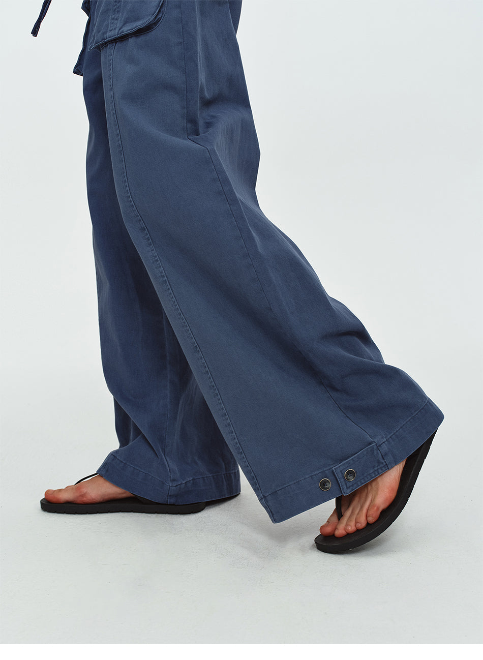 MADWITCH OVERSIZED-POCKET DRAWSTRING WIDE-LEG CARGO PANTS #DR6316