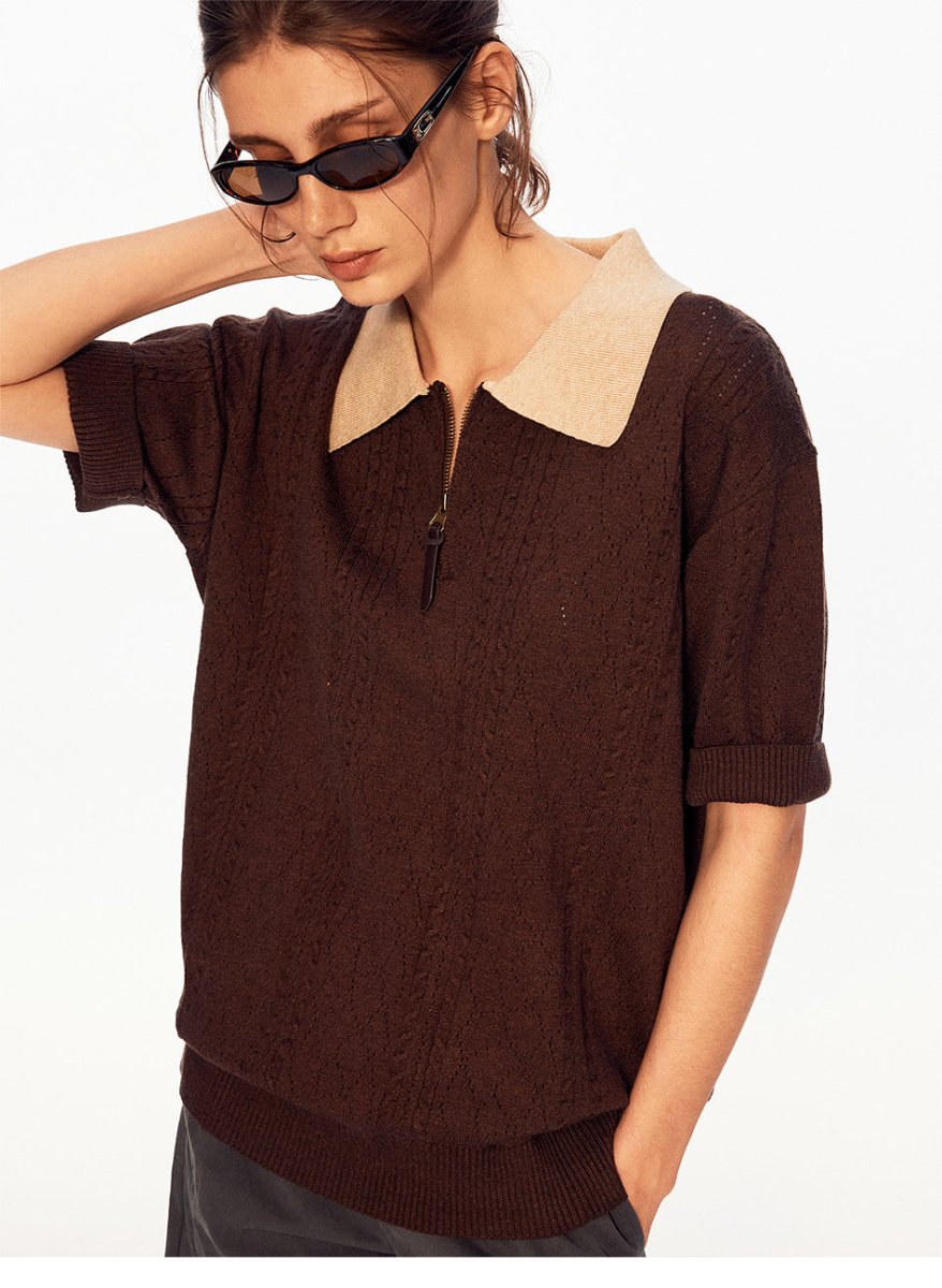 MADWITCH DOUBLE ZIP POLO KNIT TEE CT011 - MadWitch Store