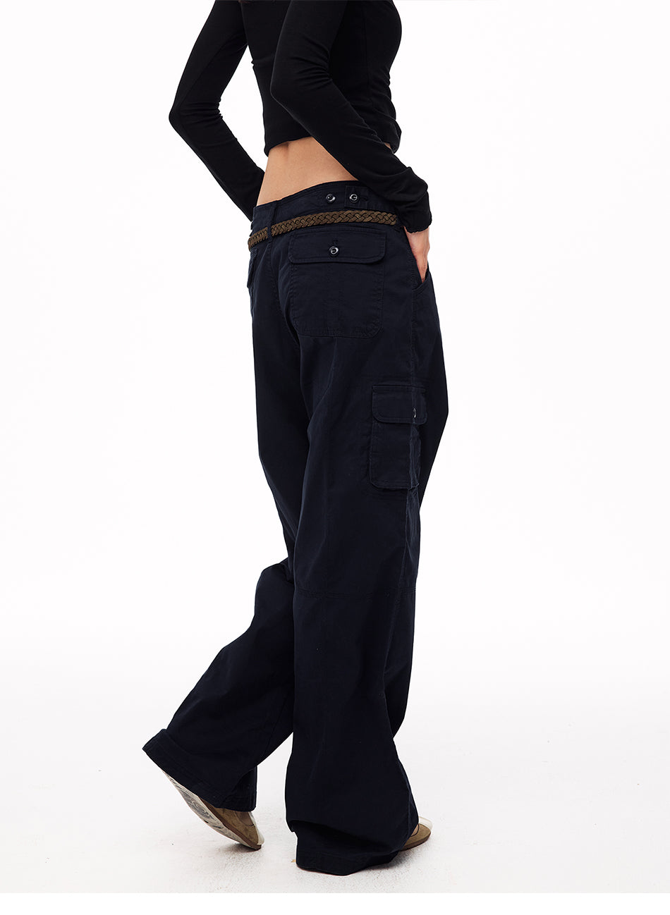 MADWITCH MULTIPOCKET CARGO WIDE-LEG PANTS #CN61010