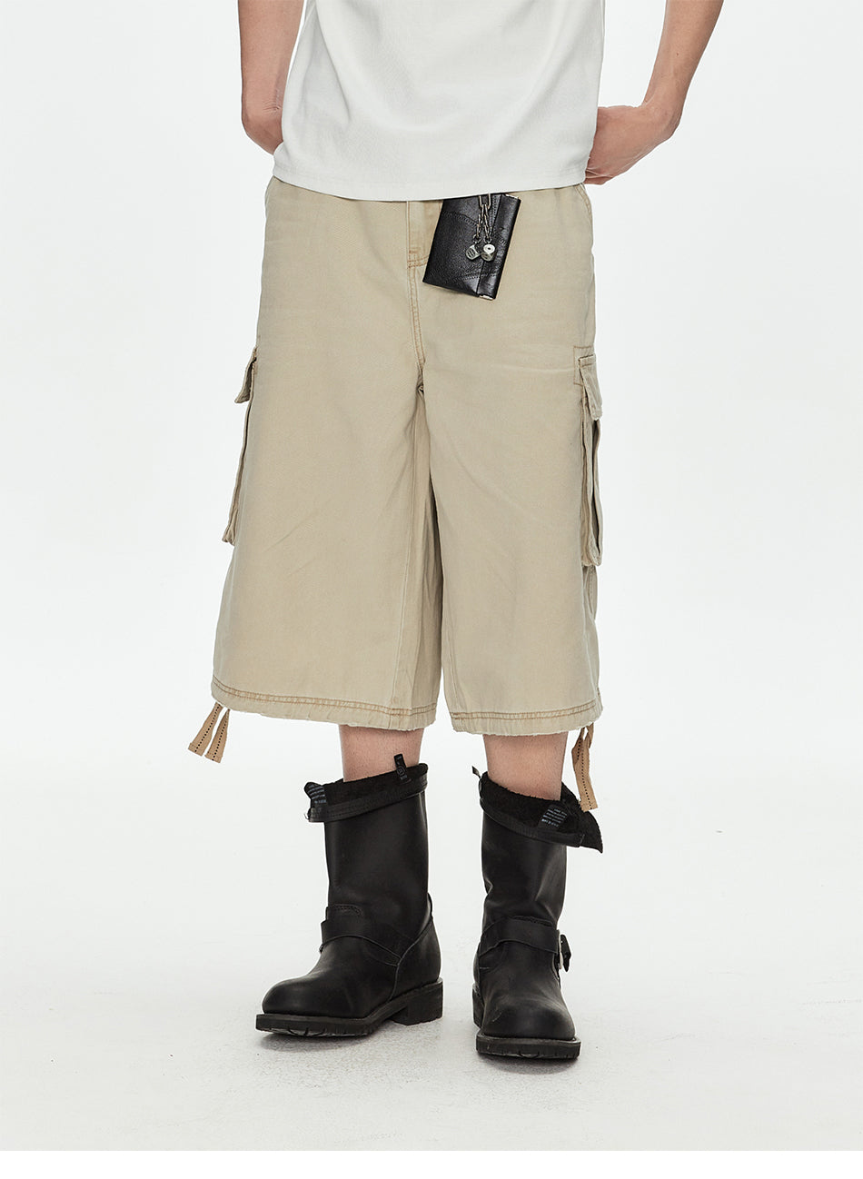 MADWITCH DRAWSTRING CARGO CROP PANTS #CK3510D