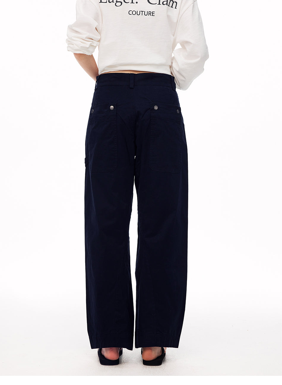 MADWITCH ADJUSTABLE WAIST CARGO WIDE-LEG PANTS #CK61012