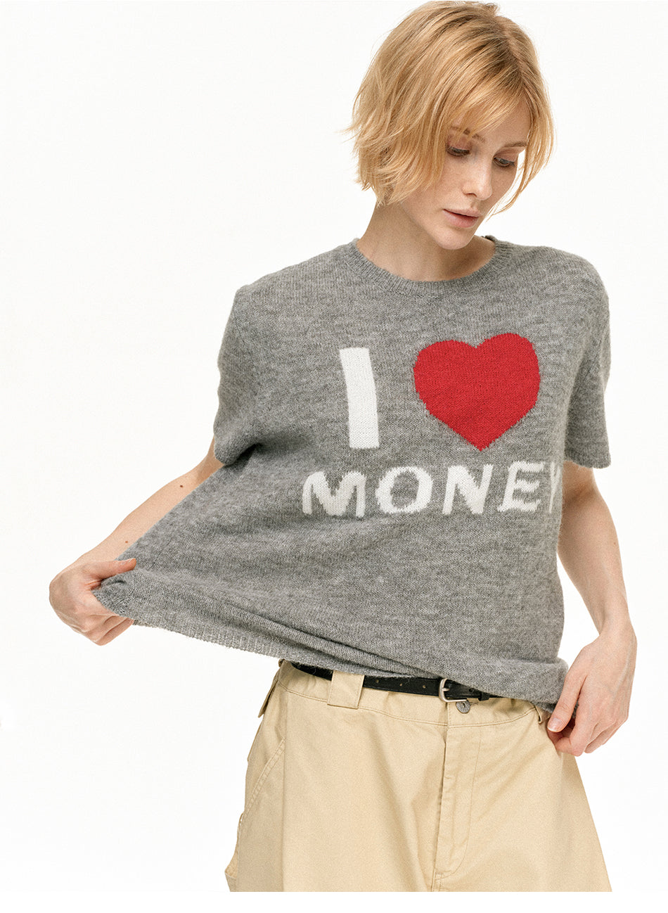 MADWITCH VINTAGE HEART KNIT TEE #MY617