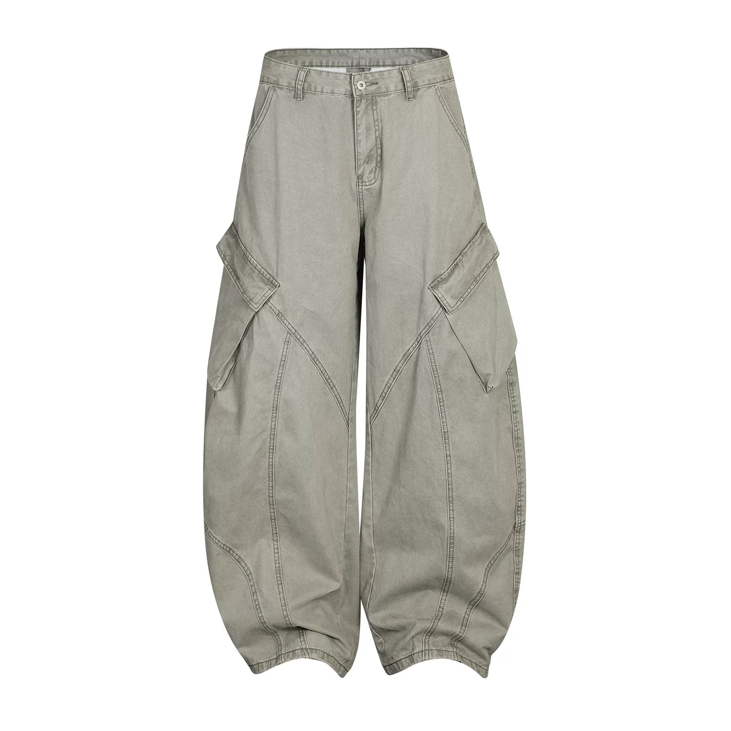 MADWITCH VINTAGE WASHED CURVED CARGO PANTS #K701