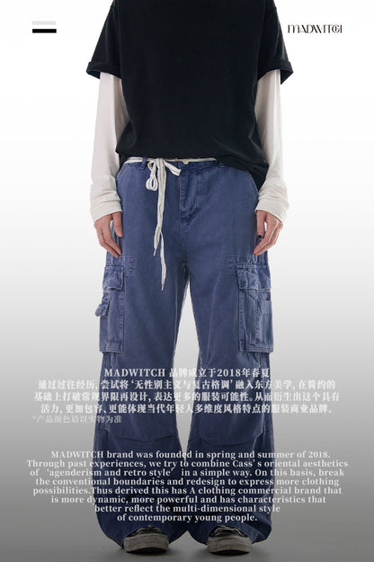 MADWITCH BAGGY WIDE LEG CARGO PANTS #Z003