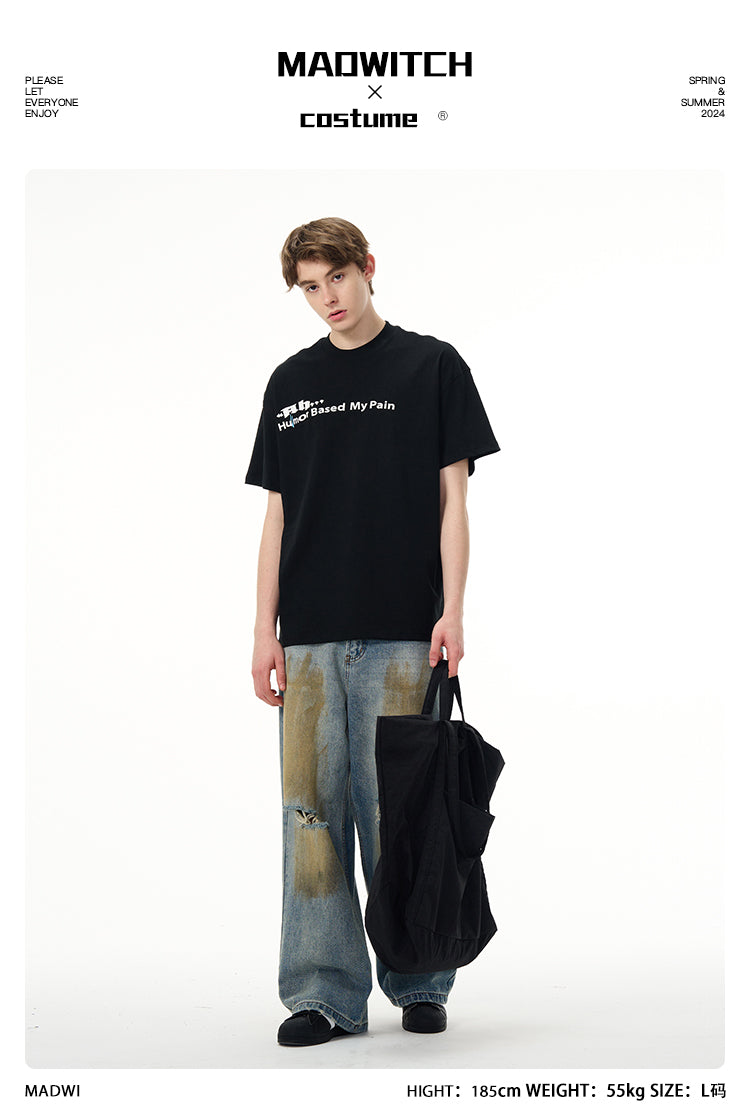 MADWITCH LETTER PRINT T-SHIRT #DC0108