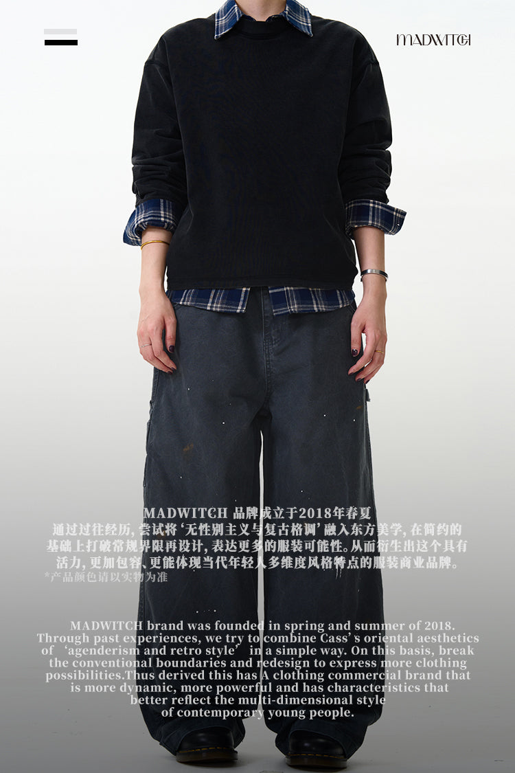 MADWITCH STREET STYLE STRAIGHT-LEG JEANS #CK3355