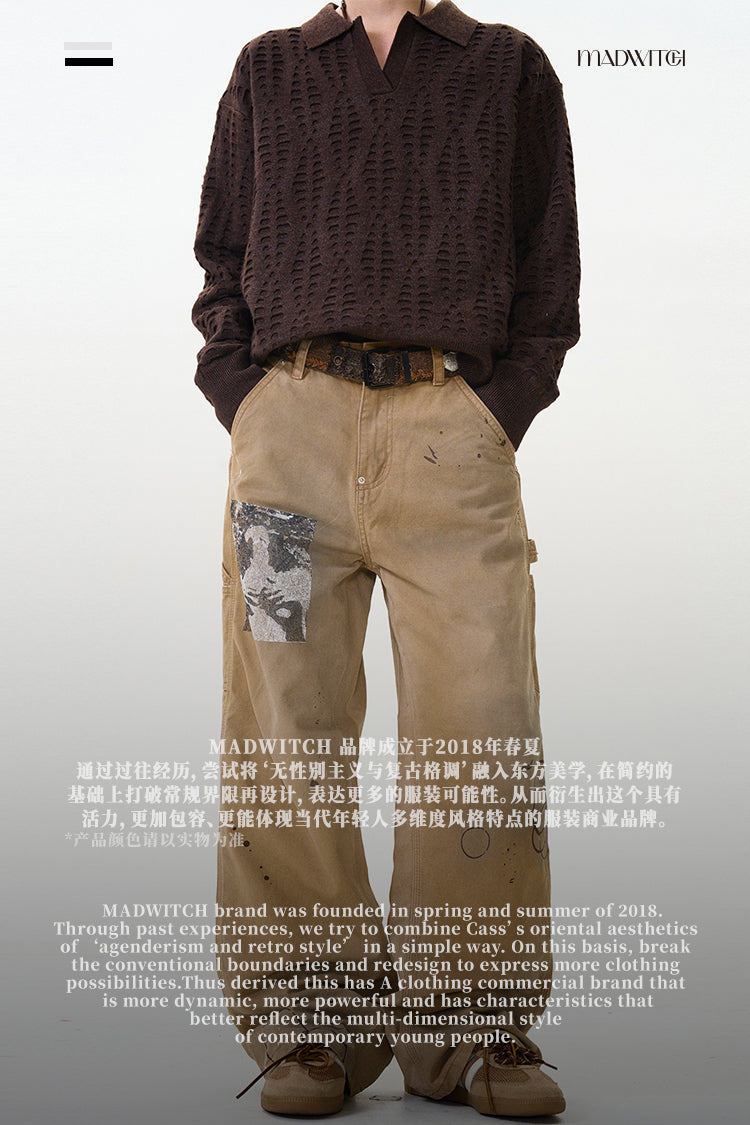MADWITCH SPLATTER PAINTED WORKWEAR JEANS #CK3330