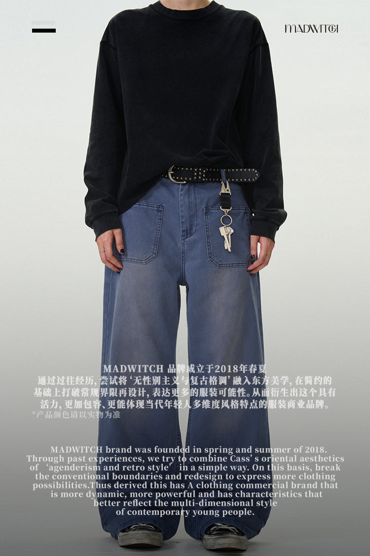 MADWITCH INSIDE-OUT WASHED DENIM PANTS #CK3369