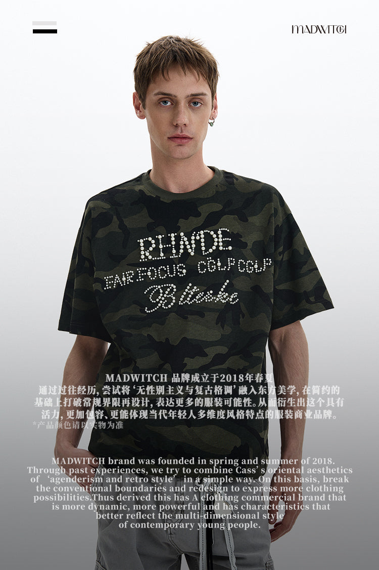 MADWITCH PEARL STUD TEE #L954