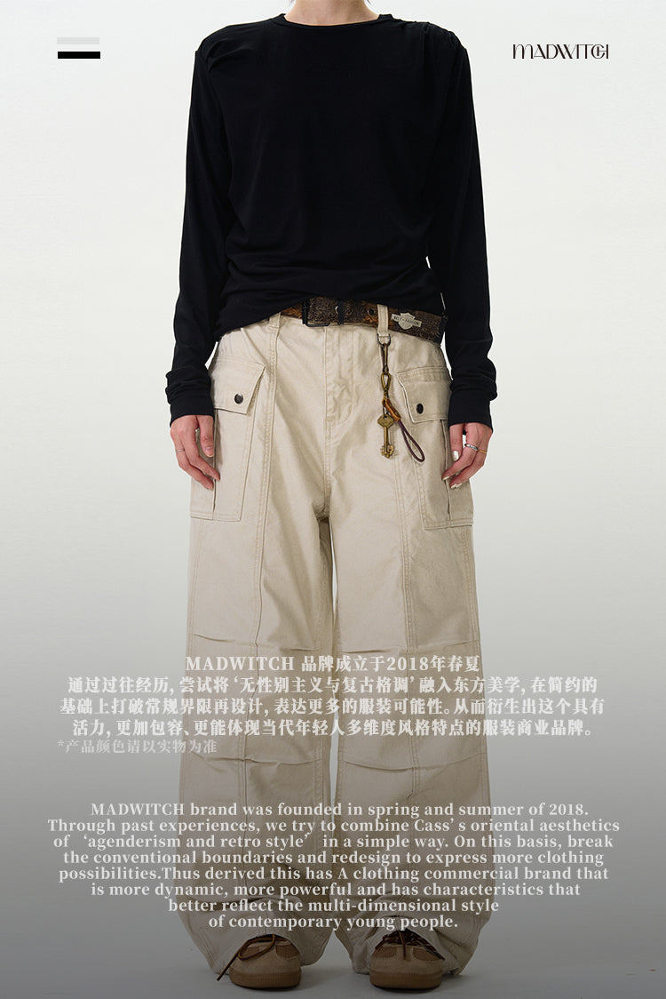 MADWITCH STRAIGHT-LEG CARGO PANTS #F9028