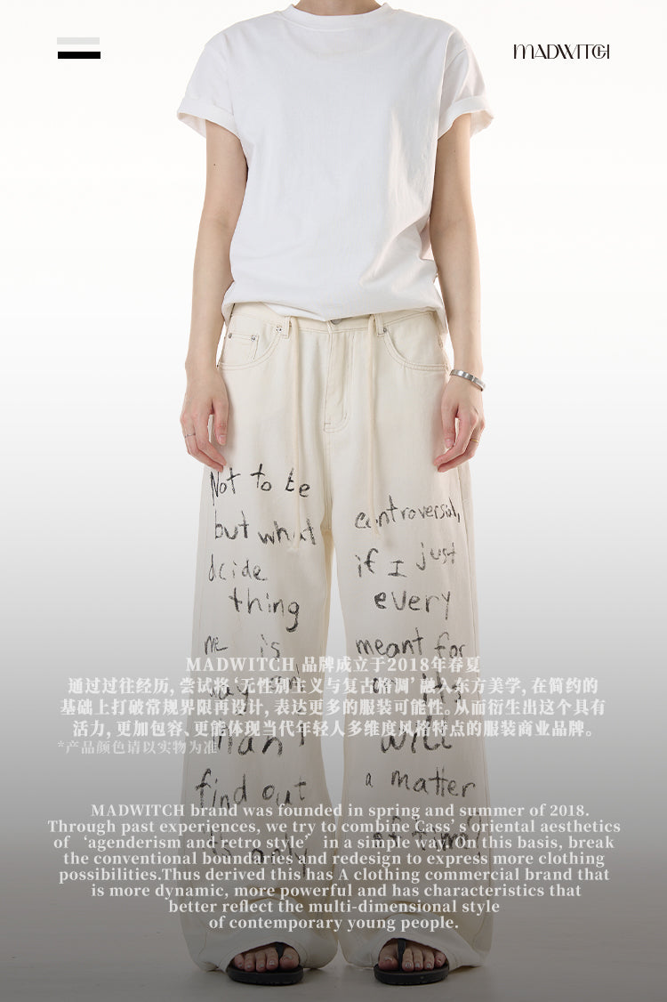 MADWITCH LETTER GRAFFITI JEANS #WHOA101