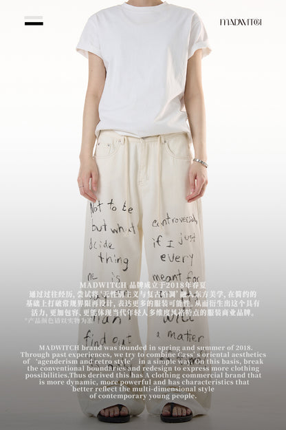 MADWITCH LETTER GRAFFITI JEANS #WHOA101