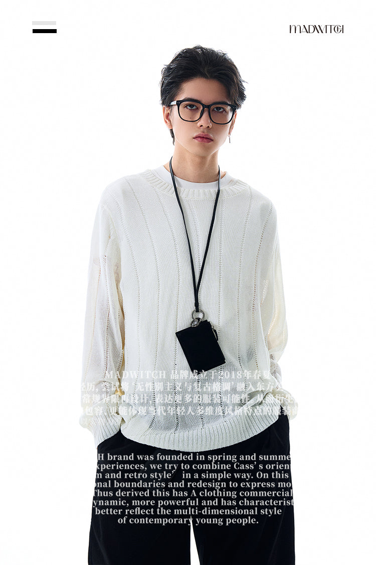 MADWITCH HOLLOW-OUT KNITTED LONG SLEEVE #81177