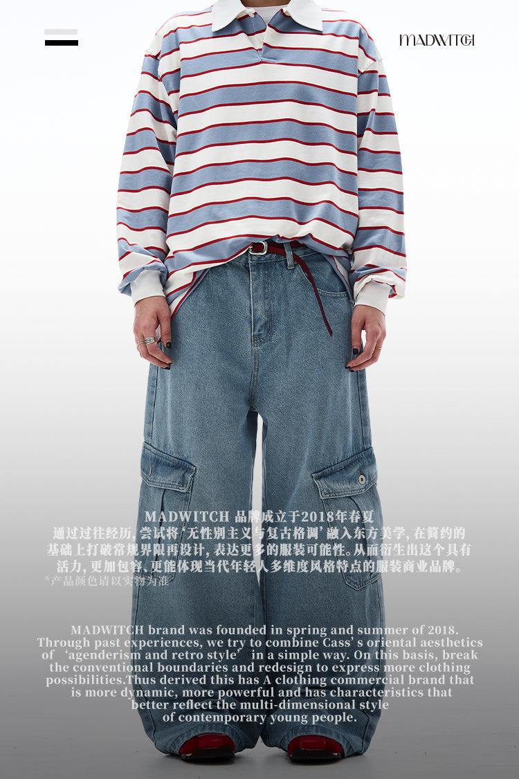 MADWITCH BAGGY WIDE-LEG WORKWEAR JEANS #CK3393