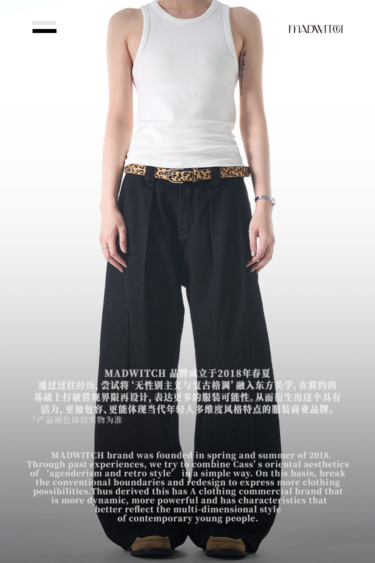 MADWITCH DOUBLE-PLEAT CASUAL JEANS #G6652