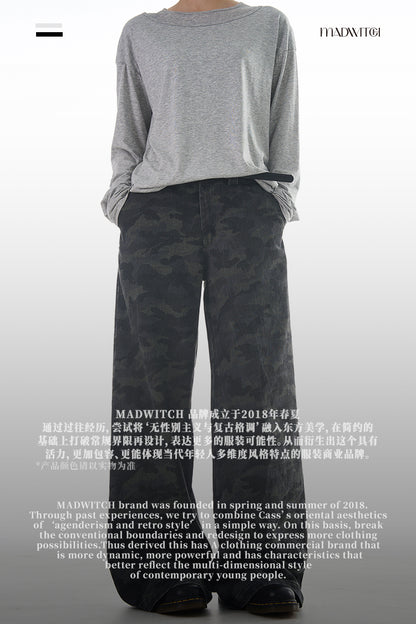 MADWITCH WASHED CAMO CASUAL PANTS #L844