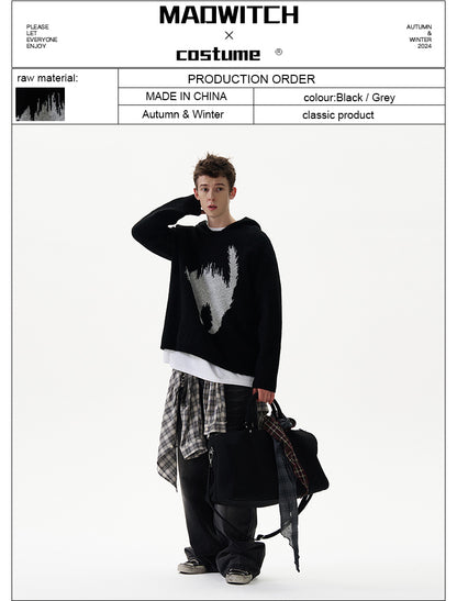 MADWITCH KNITTED HOODED SWEATER #J6313