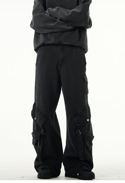 MADWITCH EDGY CROPPED CARPENTER PANTS #F9025