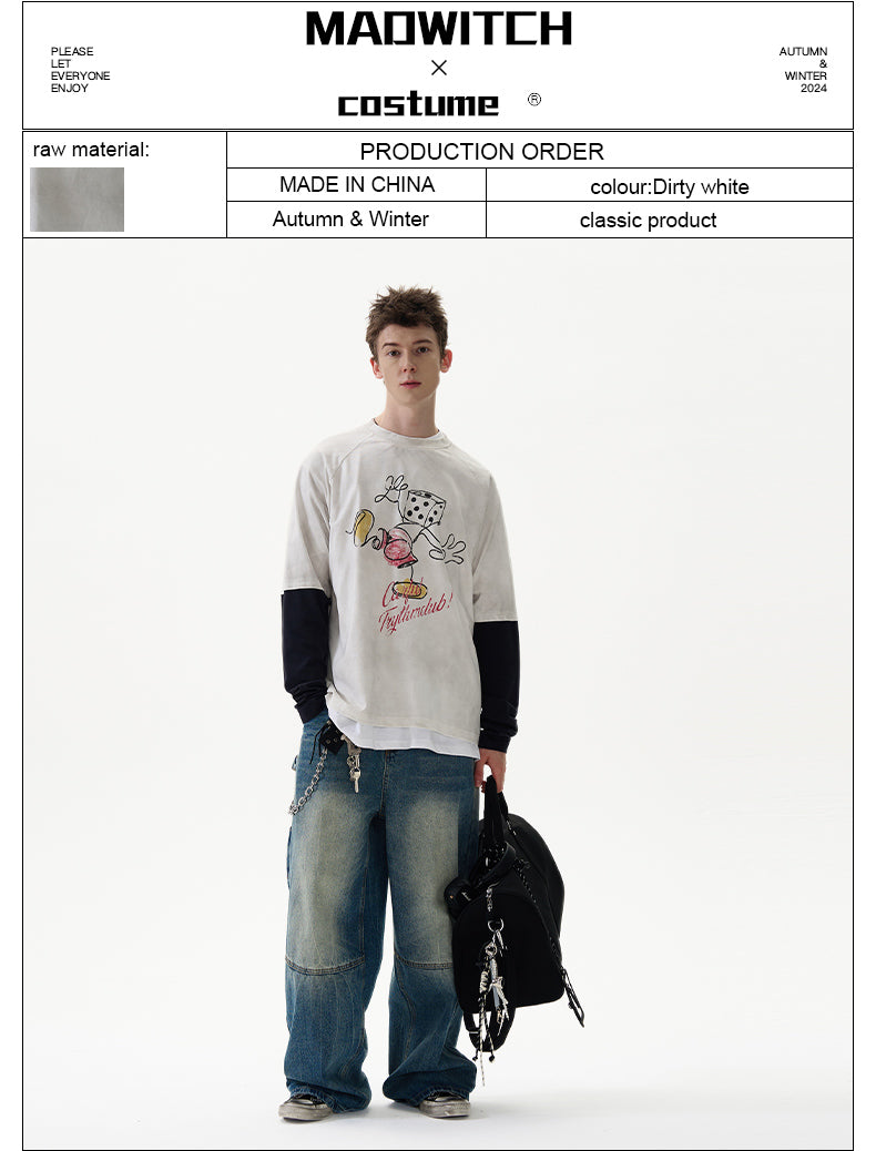 MADWITCH FUNNY PRINT LONG SLEEVE #27257