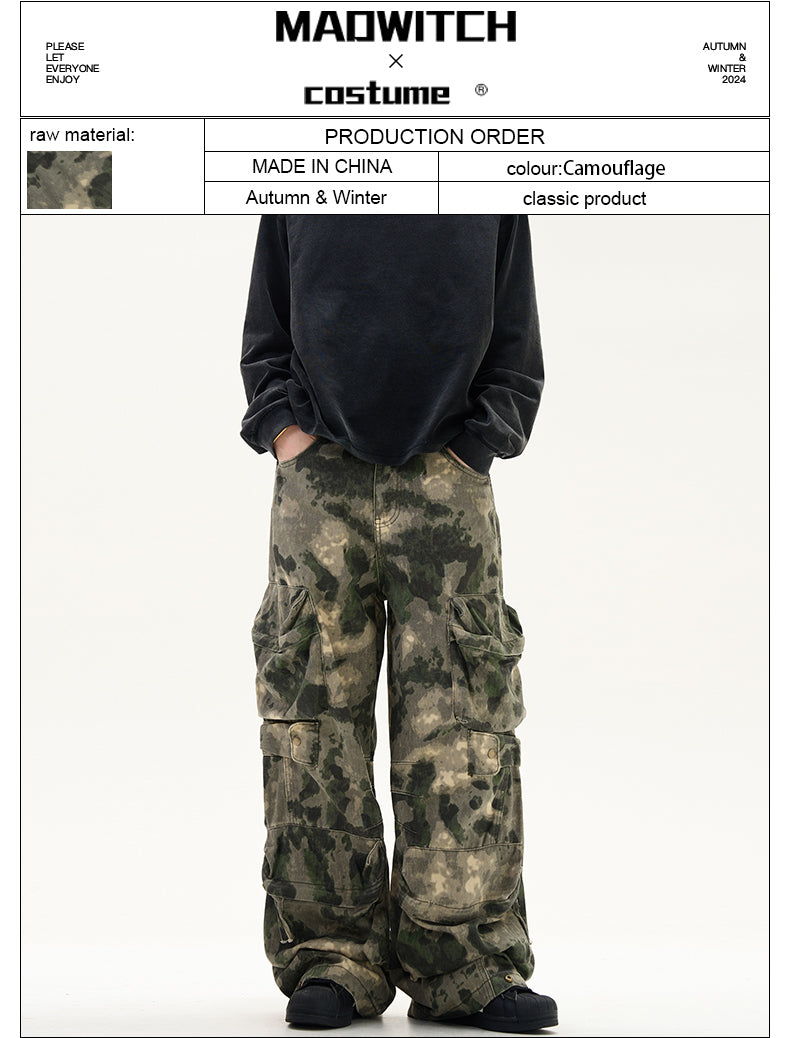 MADWITCH HEAVY-DUTY STREETWEAR CAMOUFLAGE PANTS #CK3318