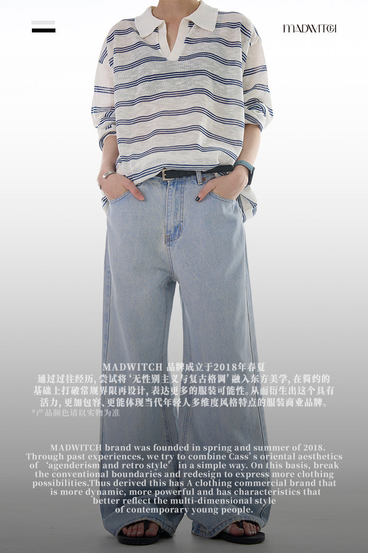 MADWITCH CLASSIC WASHED FLARE DENIM PANTS #CK3506