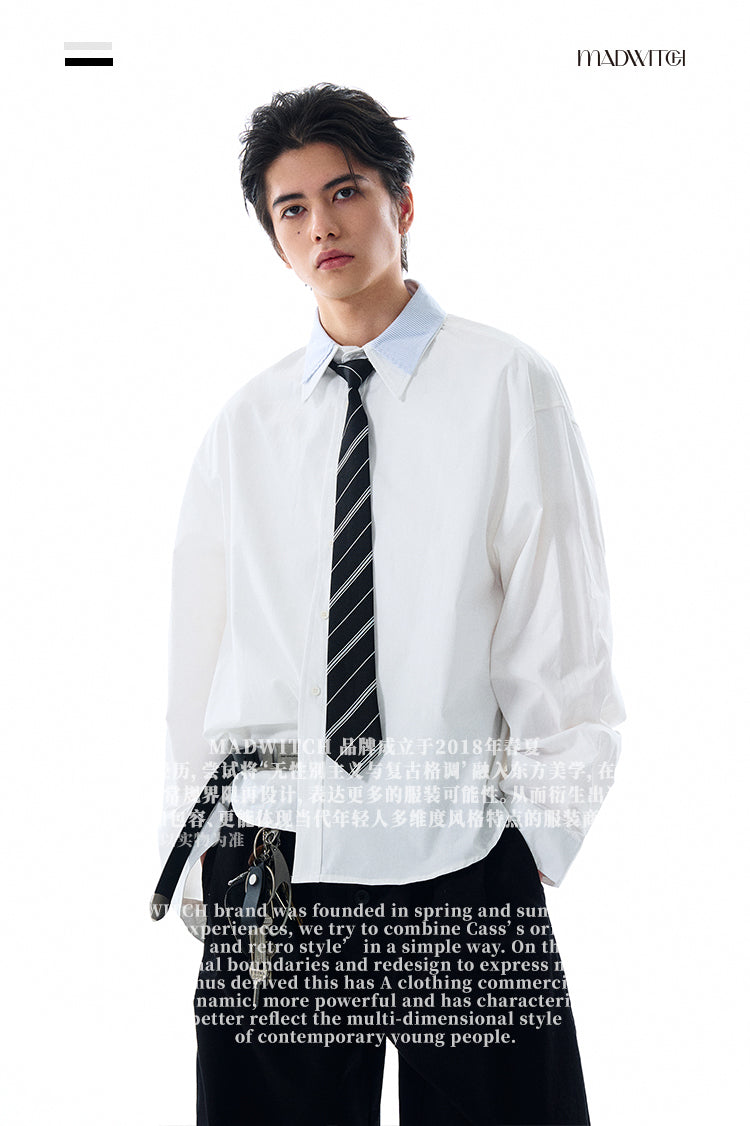 MADWITCH LOOSE SOLID COLOR SHIRT #RC140