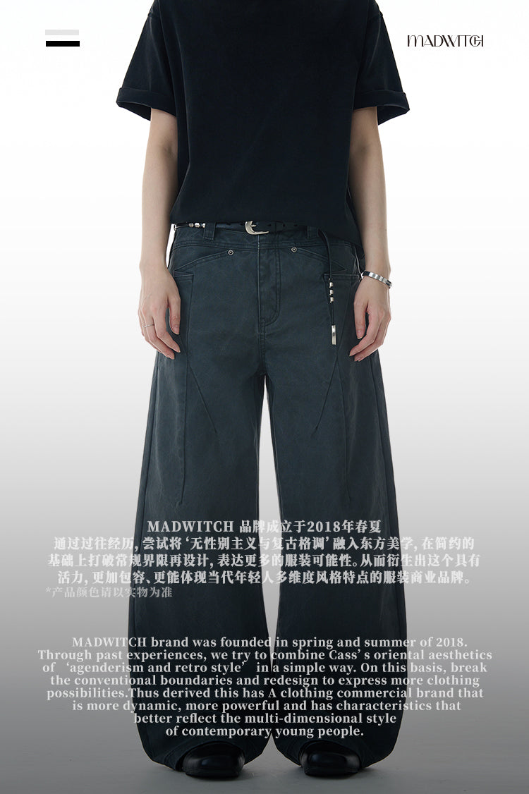 MADWITCH WIDE-LEG CASUAL PANTS #A607