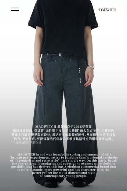 MADWITCH WIDE-LEG CASUAL PANTS #A607