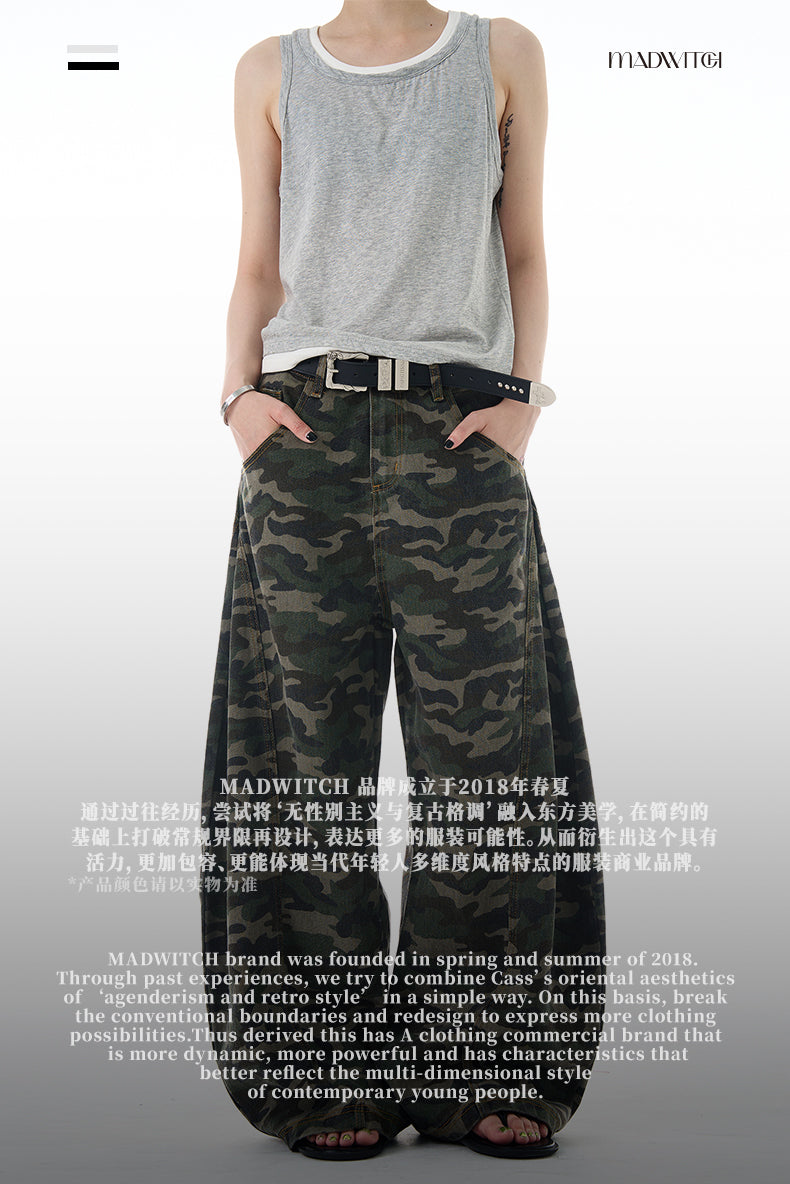 MADWITCH CAMO WIDE-LEG PANTS #G6808