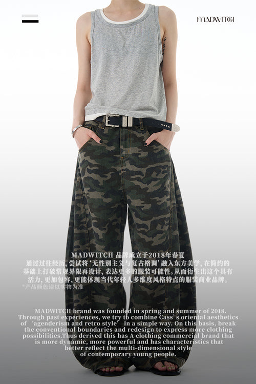 MADWITCH CAMO WIDE-LEG PANTS #G6808