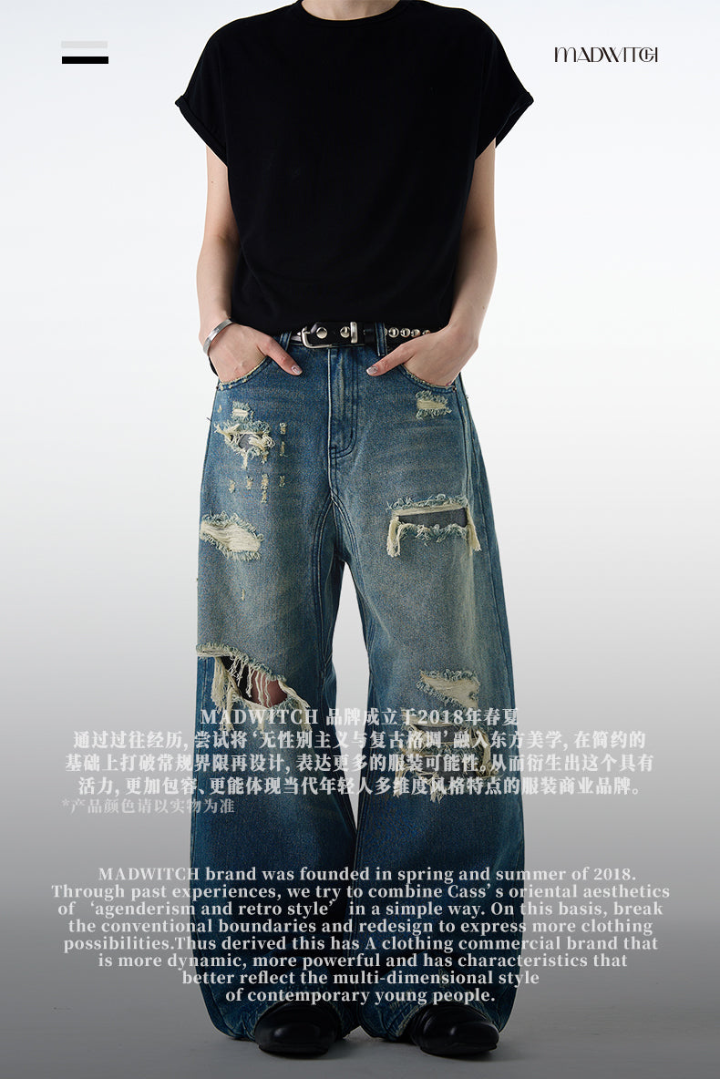 MADWITCH RIPPED DENIM PANTS #DR9691