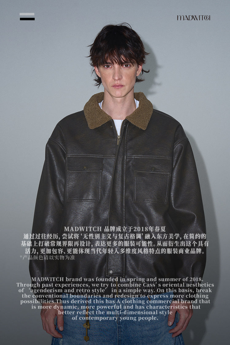MADWITCH THICKENED PU LEATHER JACKET #G1060