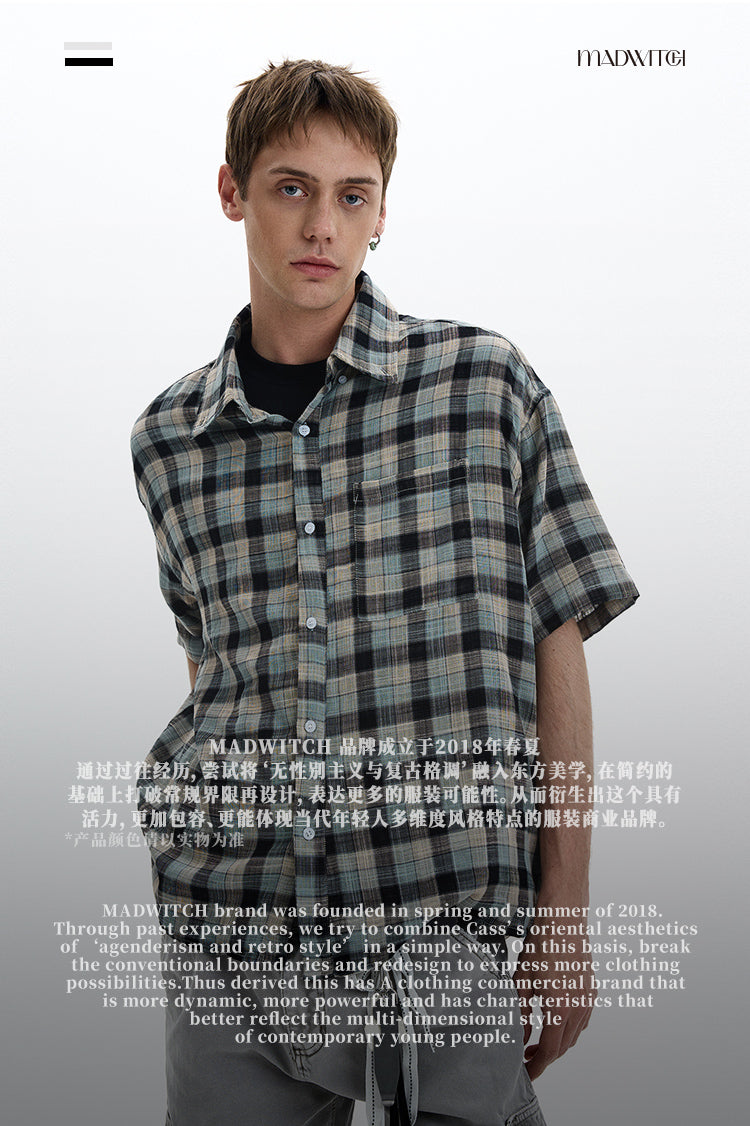 MADWITCH PLAID CASUAL SHIRT #CR236