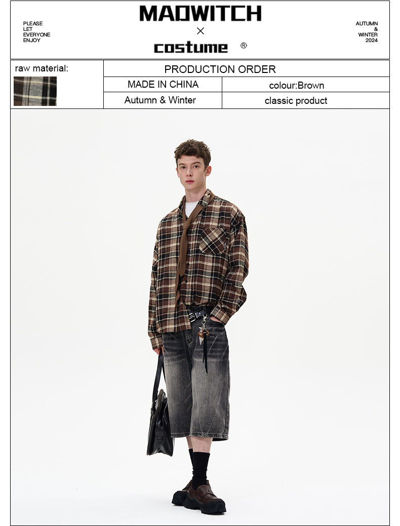 MADWITCH VERSATILE PLAID SHIRT #F830